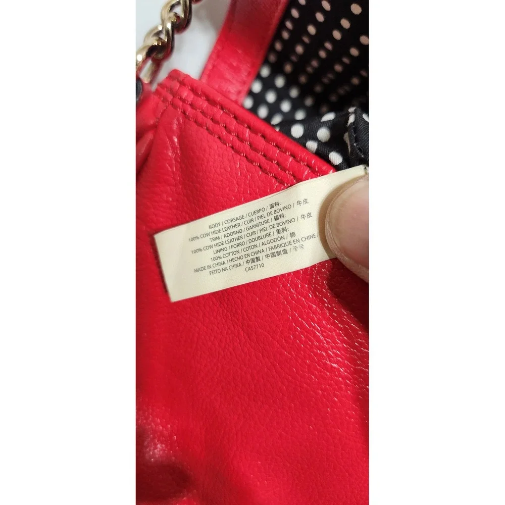 Kate Spade New York Coral Pink Pebbled Leather Bow Crossbody Bag Gold Chain